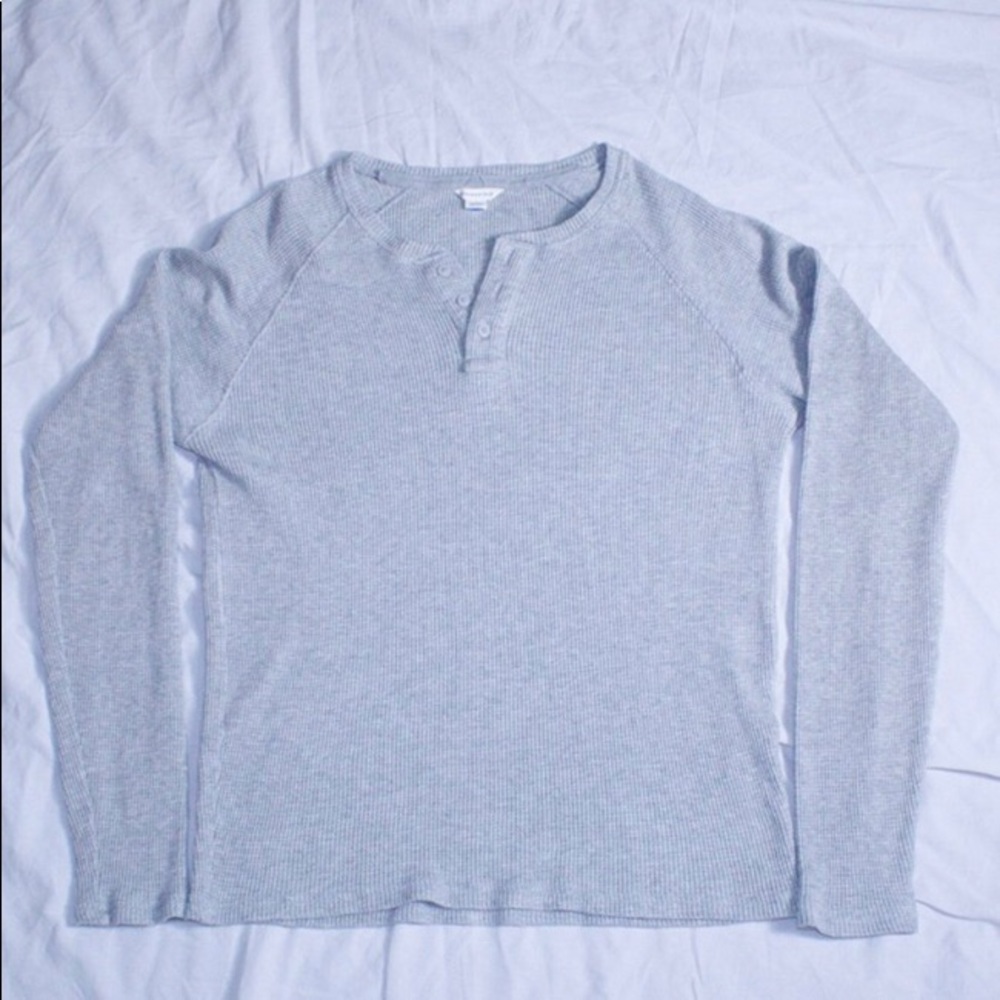 Thermal Gray Henley Long Sleeve